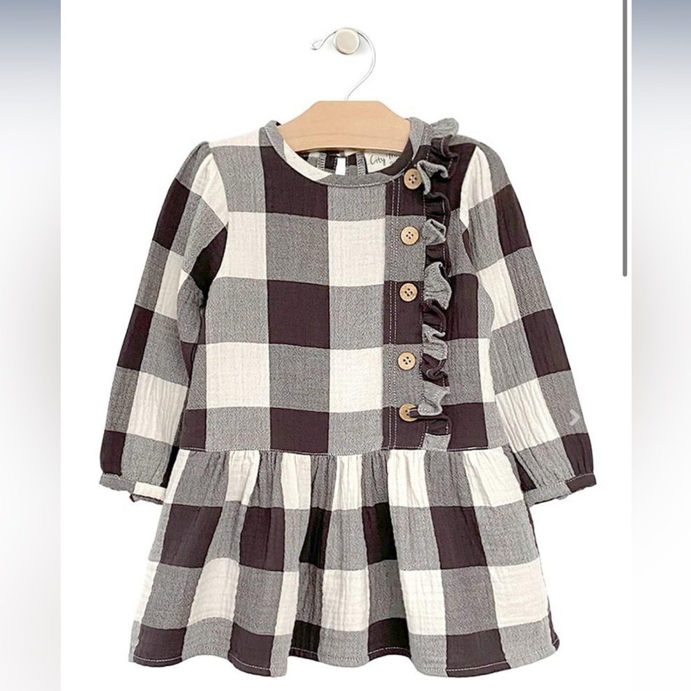 2 City Mouse organic cotton Buffalo Check dresses